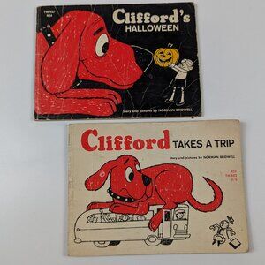 Clifford's Halloween & Clifford Takes A Trip 1st Editions 1966 Scholastic Books